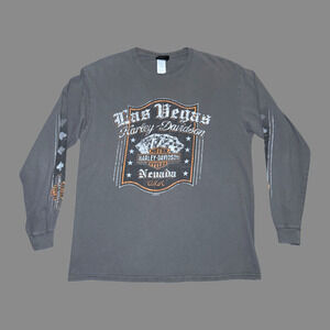 Harley-Davidson Las Vegas Gray LS Tee Mens Large 2019